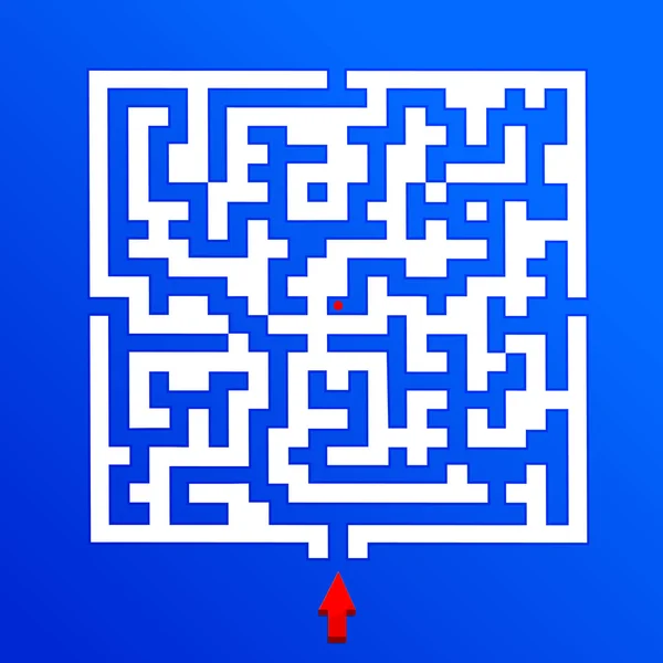 Labirinto bianco uno sfondo blu — Vettoriale Stock