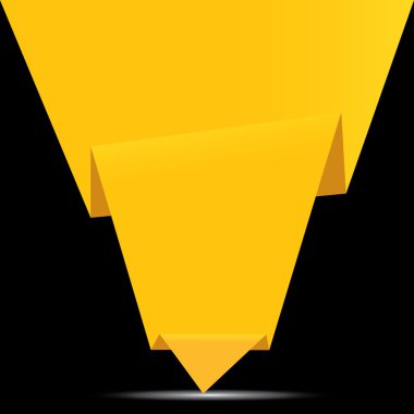 soyut siyah ve turuncu origami konuşma balonu.