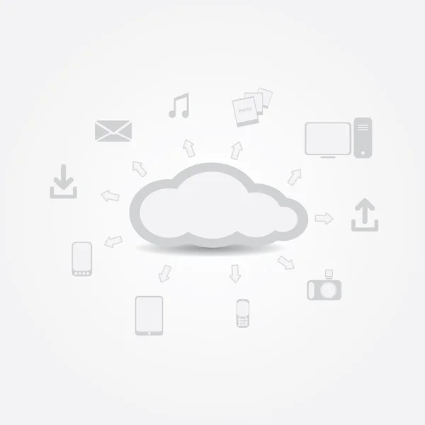 Concept d'informatique en nuage Contexte — Image vectorielle