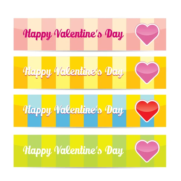 Vektor happy valentines day banner set — Stockvektor