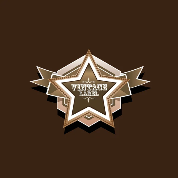 Vector vintage star label style rétro — Image vectorielle