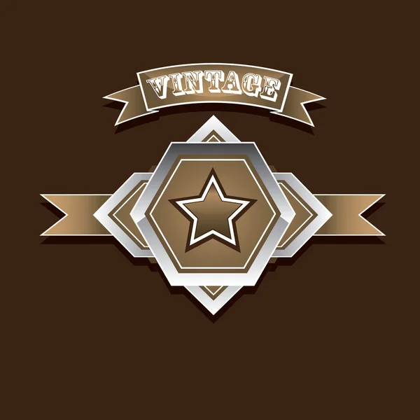 Vector vintage etiqueta estrella estilo retro — Vector de stock