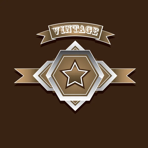 Vector vintage star label estilo retro — Vetor de Stock