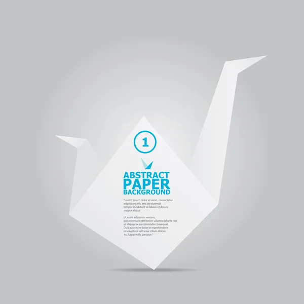 Papel blanco abstracto origami fondo — Vector de stock