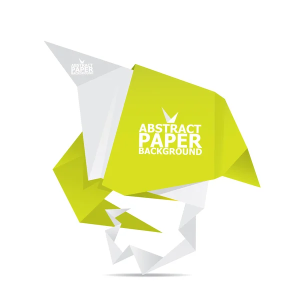 Livro branco abstrato e verde origami fundo . — Vetor de Stock