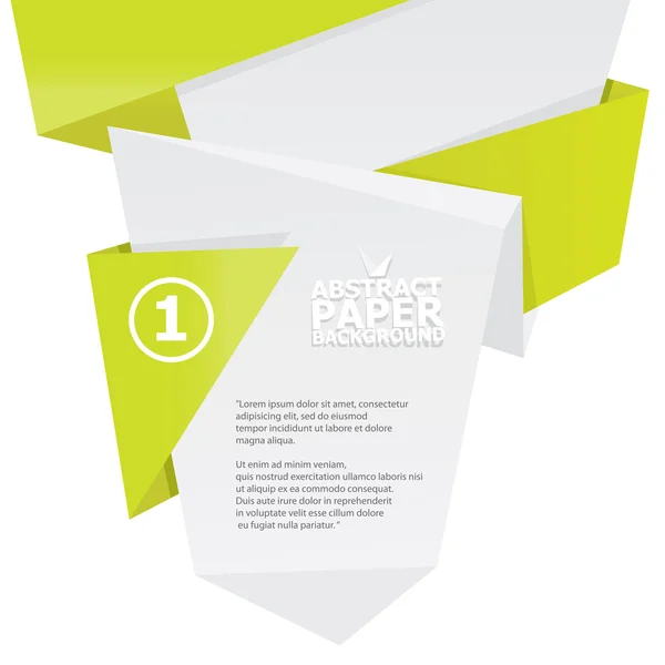 Livro branco abstrato e verde origami fundo . — Vetor de Stock