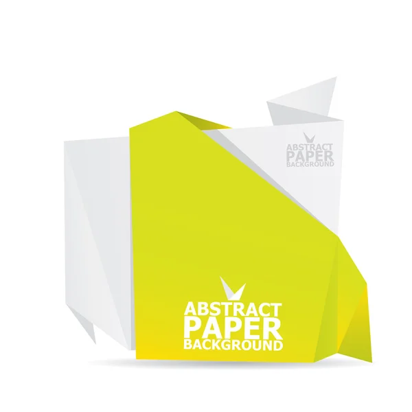 Abstraktní pozadí bílý a zelený papír origami. — Stockový vektor