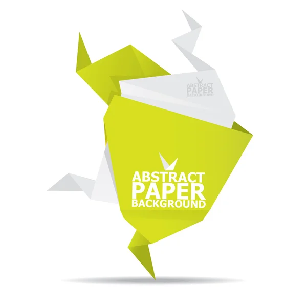 Abstrakte weiße und grüne Papier Origami-Hintergrund. — Stockvektor