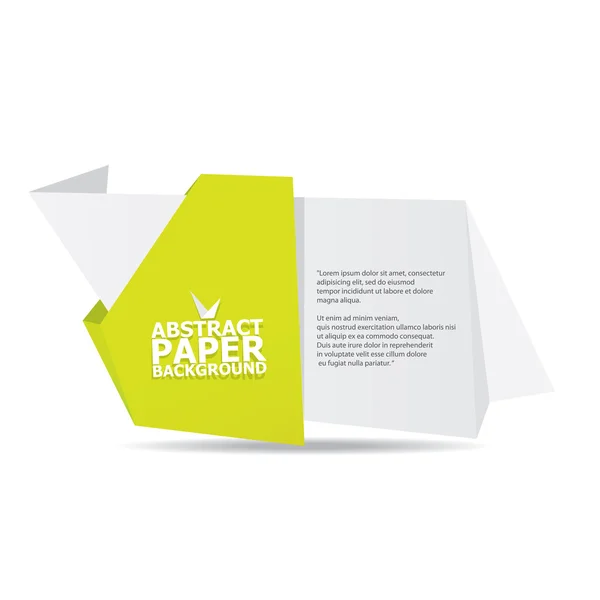 Biały i zielony papier origami tło. — Wektor stockowy