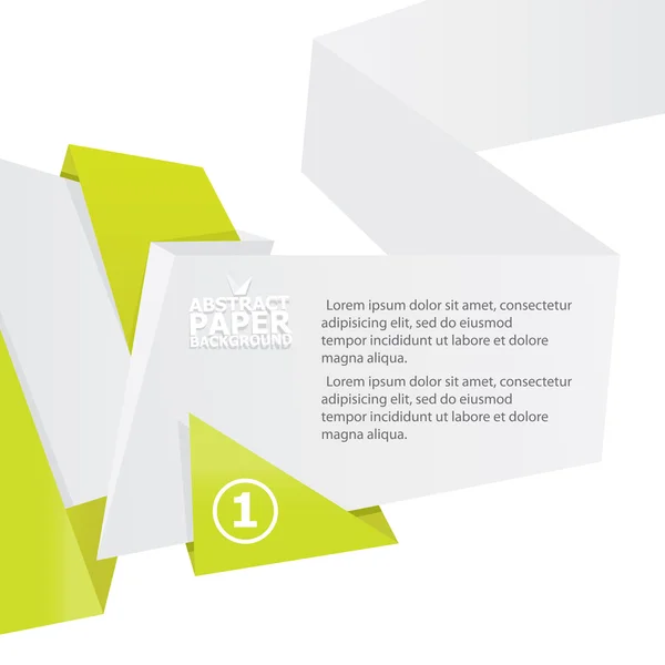 Abstrait papier blanc et vert origami fond . — Image vectorielle