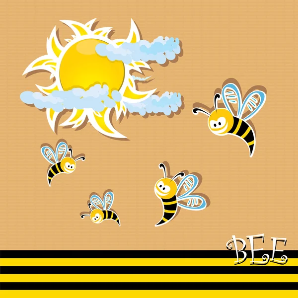 Vector bee icon. vector illustration. — Stock Vector