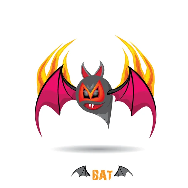 Vector divertido murciélago diablo con alas . — Vector de stock