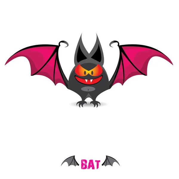 Vector funny devil bat with wings. — Stock Vector