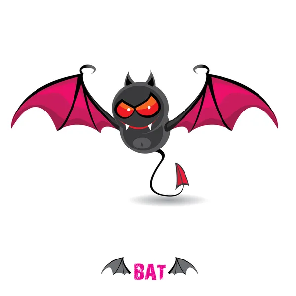 Vector divertido murciélago diablo con alas . — Archivo Imágenes Vectoriales