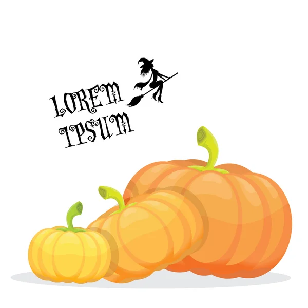 Halloween uitnodiging grens met pompoenen vector — Stockvector