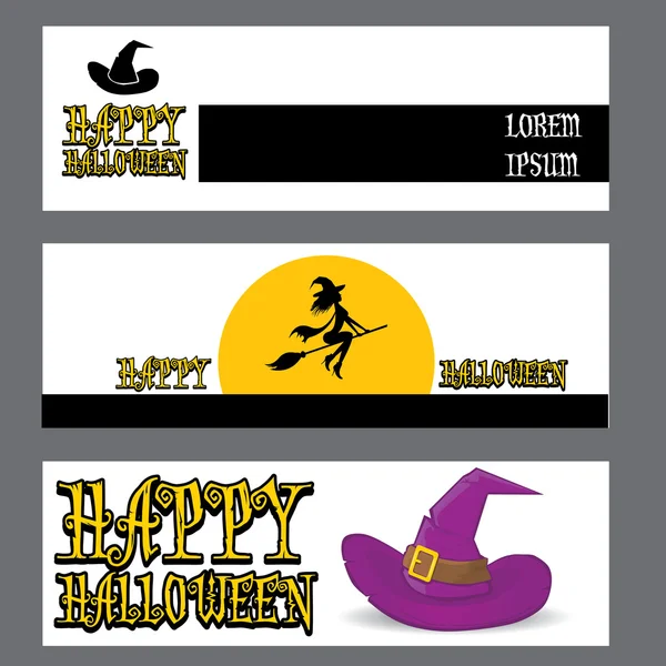 Vector banner halloween ontwerpsjabloon — Stockvector