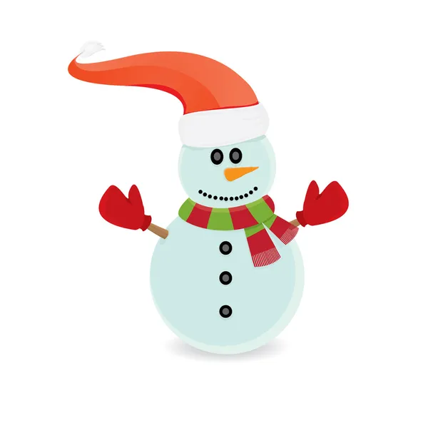 Vector boneco de neve isolado em branco — Vetor de Stock