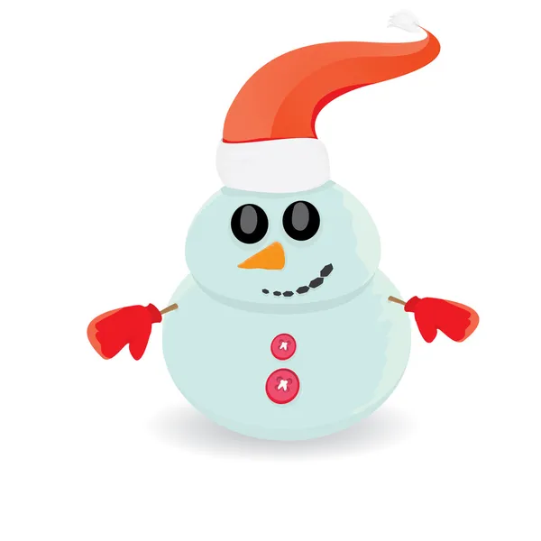 Vector boneco de neve isolado em branco — Vetor de Stock