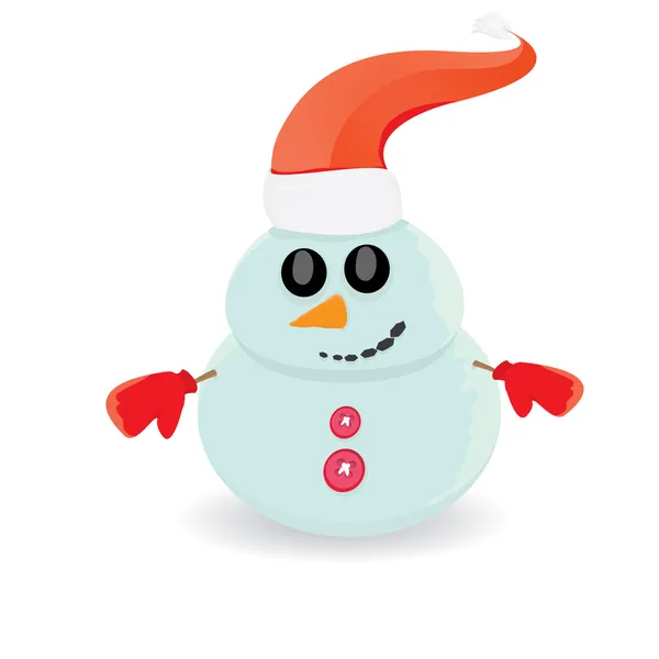 Vector snowman isolated on white — Stock Vector