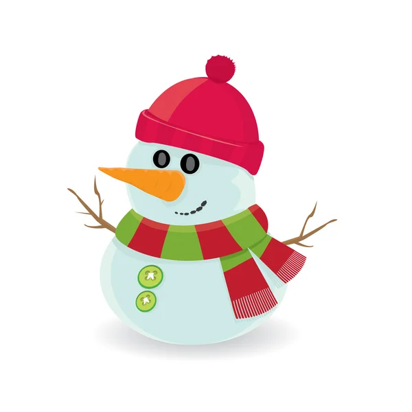 Vector boneco de neve desenhos animados — Vetor de Stock