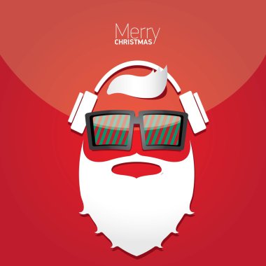 parti veya kart için Noel hipster poster.