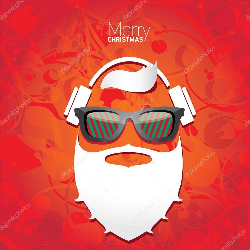 Christmas hipster poster for party or card.