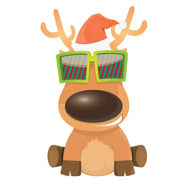 Personaje de renos de Navidad de dibujos animados vectores — Archivo Imágenes Vectoriales