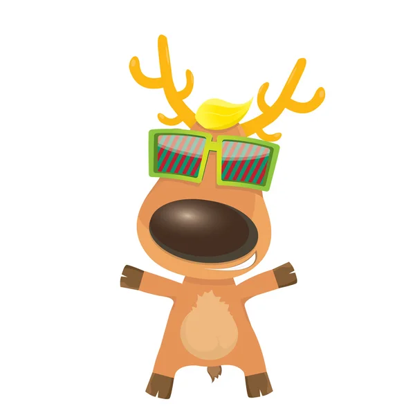 Personagem de rena de Natal de desenho animado vetorial — Vetor de Stock