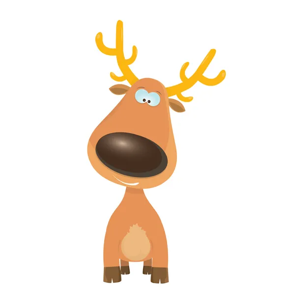 Cartone animato personaggio renna Natale vettore . — Vettoriale Stock