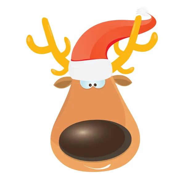 Personagem de rena de Natal de desenho animado vetorial . — Vetor de Stock