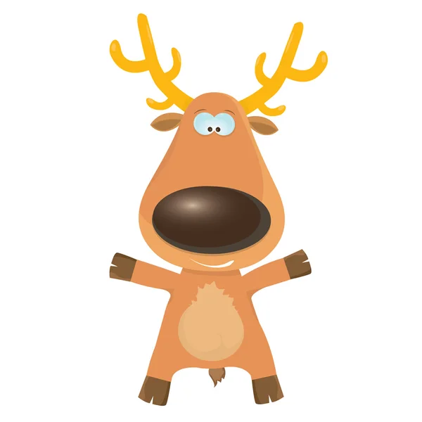 Vector cartoon Christmas reindeer character. — Stock Vector