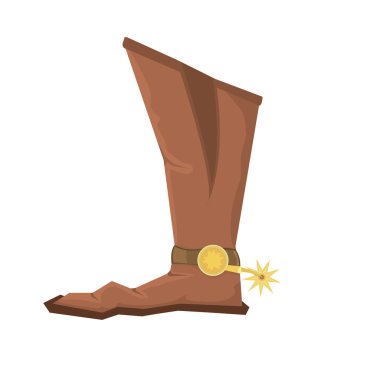 Vector illustration of cowboy boots with spoor clipart