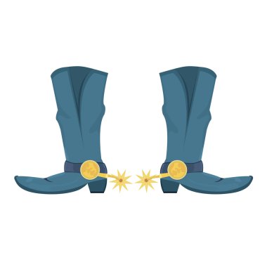 Vector illustration of cowboy boots with spoor clipart