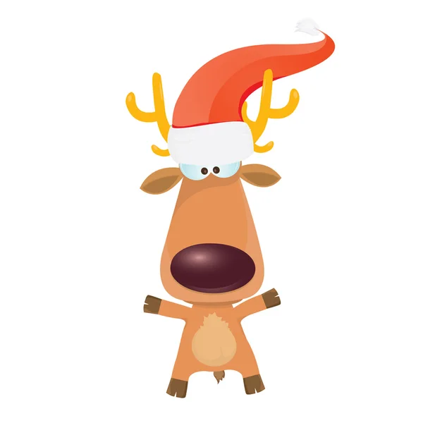 Personagem de rena de Natal de desenho animado vetorial . —  Vetores de Stock