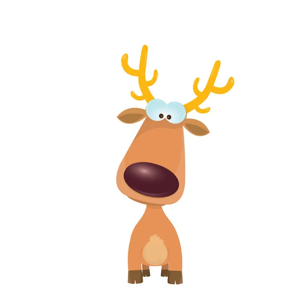 Personagem de rena de Natal de desenho animado vetorial . — Vetor de Stock
