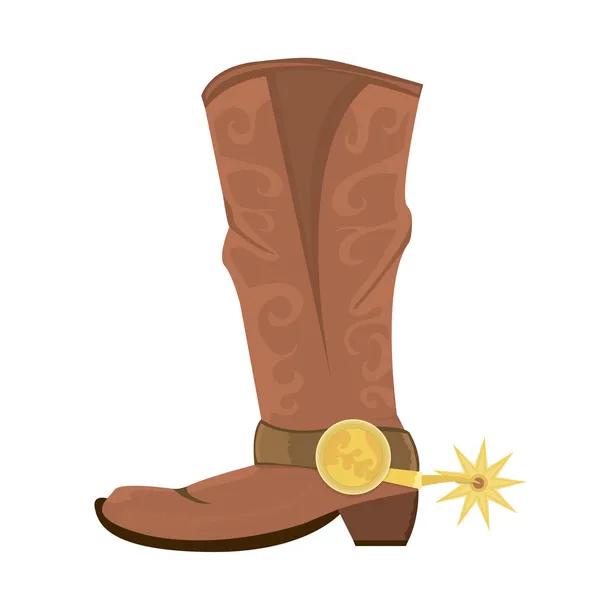 Ilustración vectorial de botas vaqueras con spoor — Vector de stock