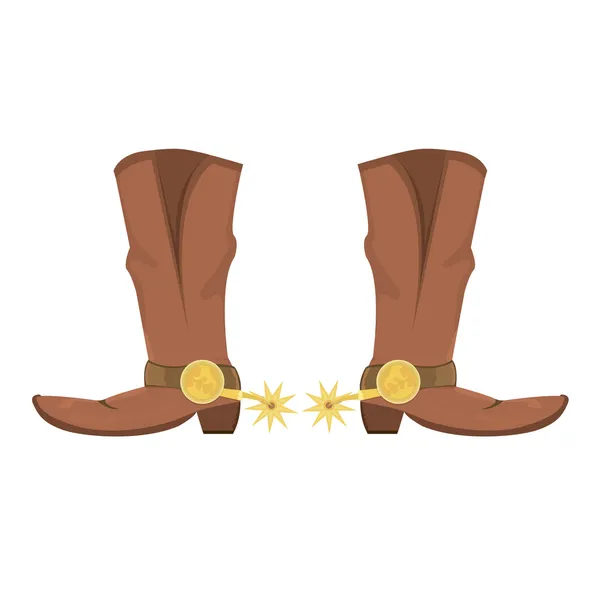 Vector illustration of cowboy boots with spoor — Stock Vector