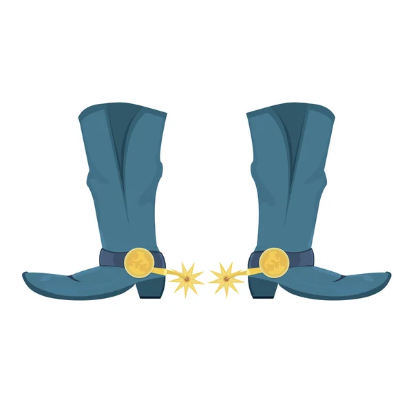 Vector illustration of cowboy boots with spoor — Stock Vector