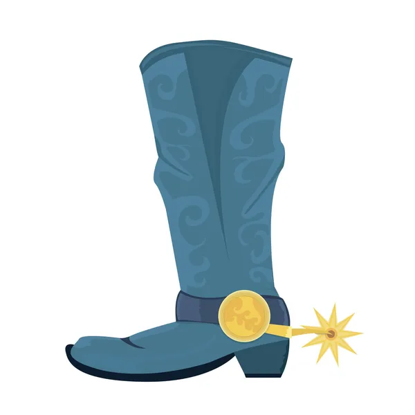 Vector illustration of cowboy boots with spoor — Stock Vector