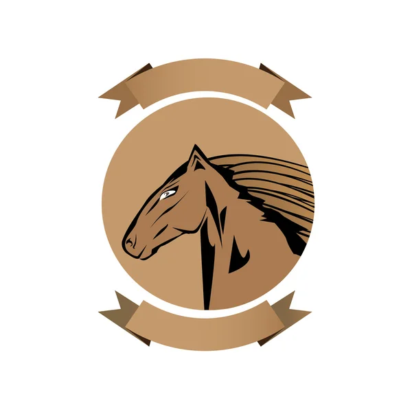 Tête de cheval vecteur dessin animé . — Image vectorielle