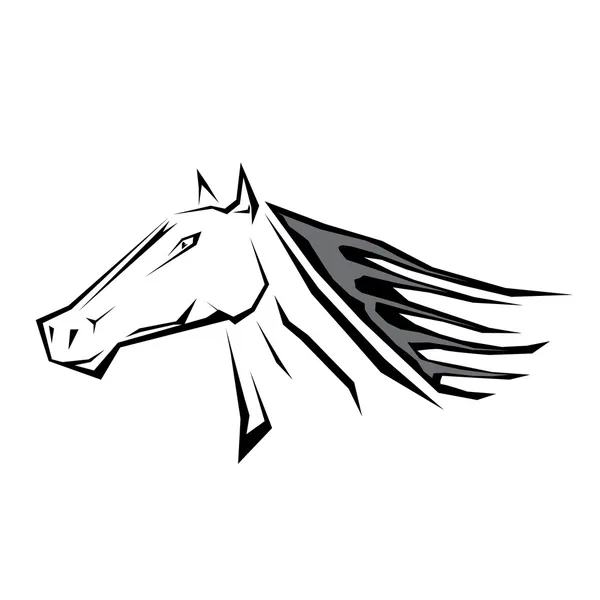 Tête de cheval vecteur dessin animé . — Image vectorielle