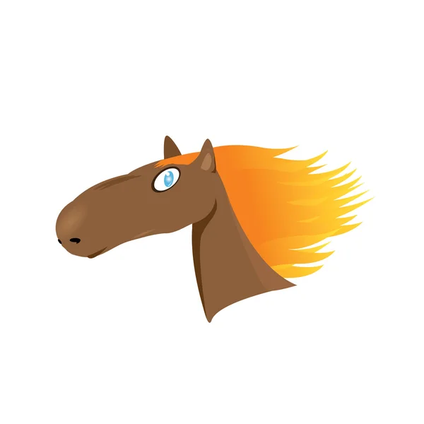 Tête de cheval vecteur dessin animé . — Image vectorielle