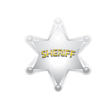 vektör beyaz gümüş Şerif yıldızlı rozet