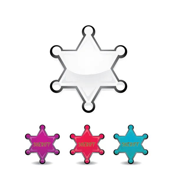 Étoile de shérif de couleur vecteur isolé sur blanc — Stock vektor