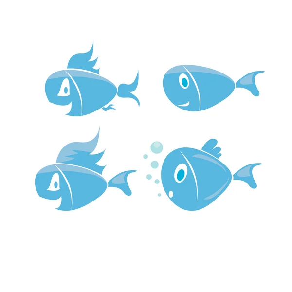 Ensemble d'icônes de poissons vecteurs — Image vectorielle