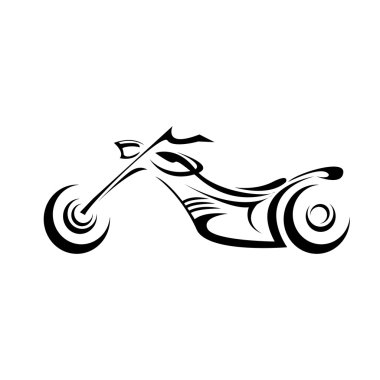 klasik motosiklet siluet vektör. Moto simgesi