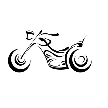 klasik motosiklet siluet vektör. Moto simgesi