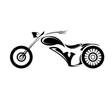 klasik motosiklet siluet vektör. Moto simgesi