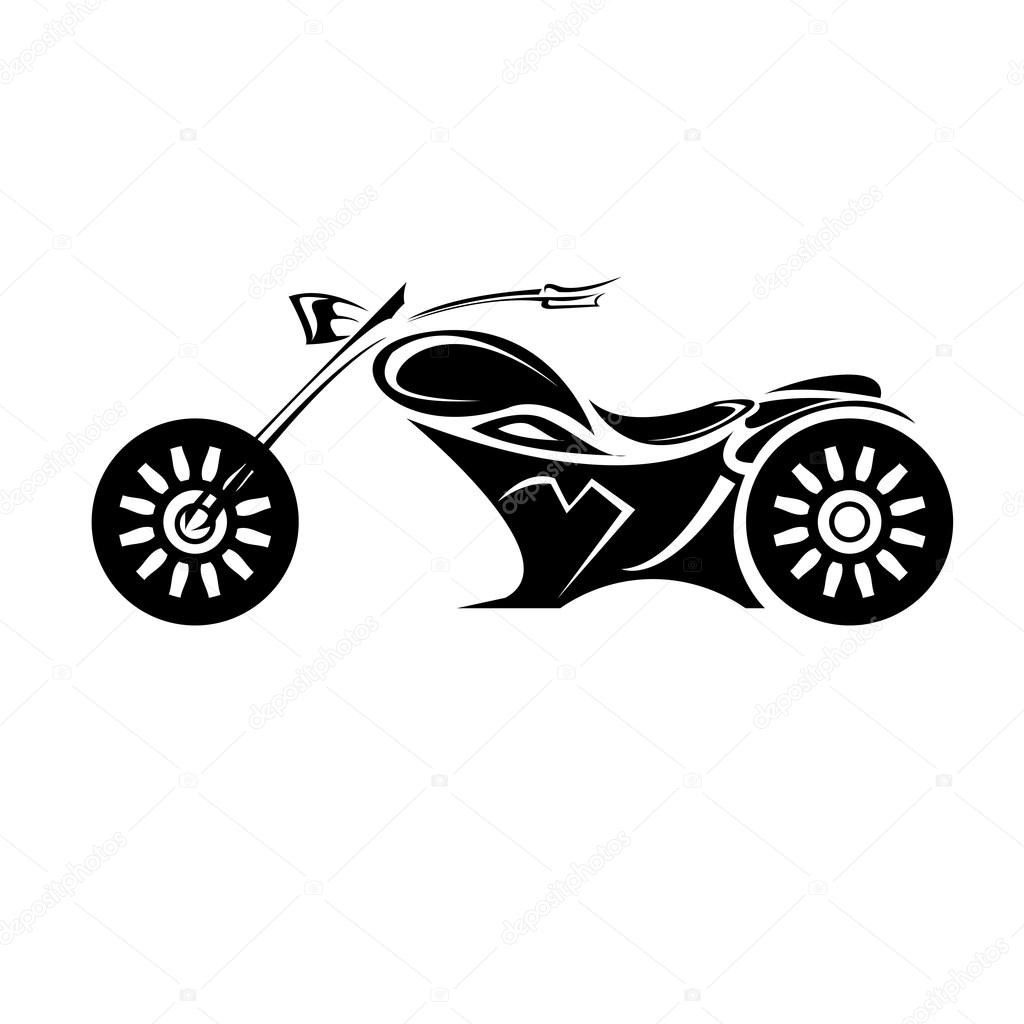 Download Vector Silhouette of classic motorcycle. moto icon — Stock ...