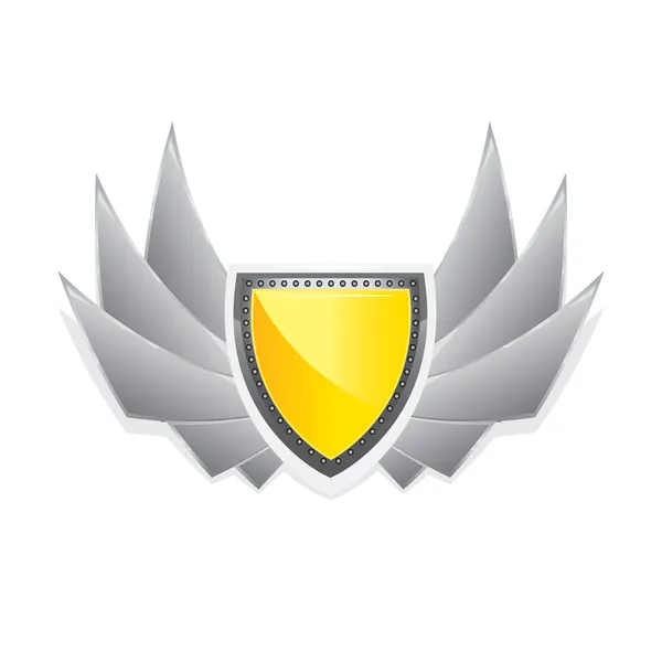Vector metalen automotive badge op wit. — Stockvector